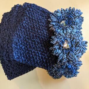 8 TUTU BLUE TOPS with Coordinating Gerbera Daisies for DIY Tutus or Headbands